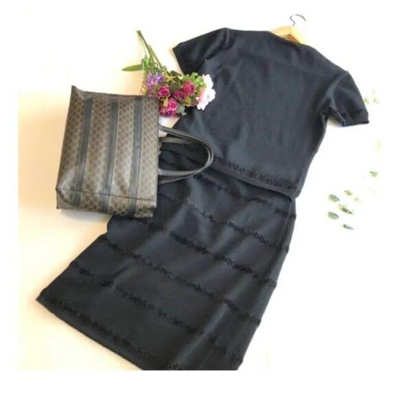 Fendi Black Wool-Cashmere Skirt and Sweater Set - Size 42 - Picture 2 of 7